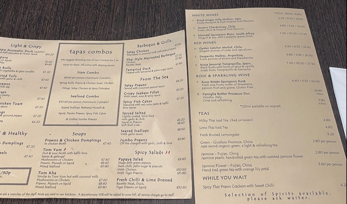 Siam Central Menu - Image 2